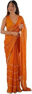 Granthi Enterprise Saree Women's Chiffon Embroidery Saree With Unstitched Blouse Piece Price In India