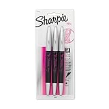 Sharpie Grip Pens, Fine Point (0.8mm), Black, City of Hope Edition, 3 Count