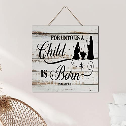 Décoration chrétienne en bois pour porche et table de Noël - 5