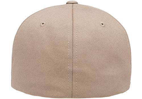 Flexfit Cotton Twill Fitted Cap, Khaki, Small-Medium #TOP2