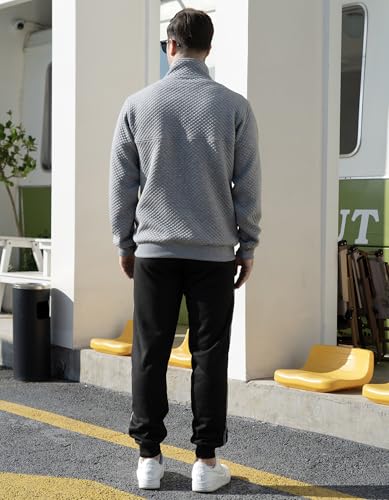 LBL Leading the Better Life Mens Sweatshirt Fashion Stand Collar Button Pullover Sweatshirts with Pockets4