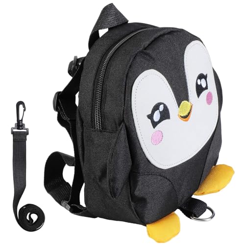 KEESIN Baby Kleinkind Kinderrucksack, s&uuml;&szlig;er Babyrucksack mit Tierkarikatur s&uuml;&szlig;er Pinguin f&uuml;r Alter 1-6 Jahre Kinder, Kleinkinder, Jungen, M&auml;dchen (Black)