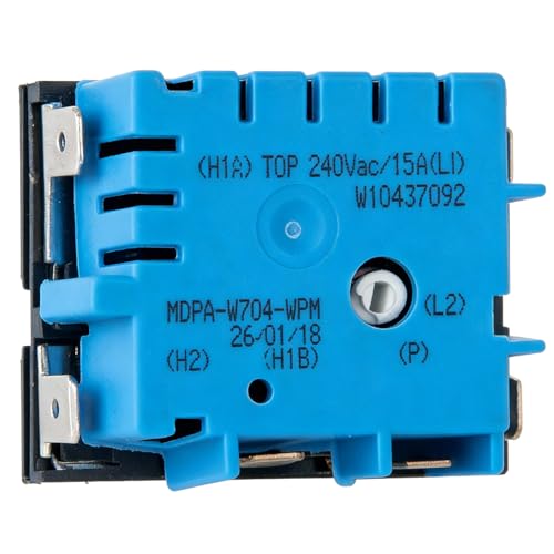 W10437092 W10857622Dual Infinite Switch Replacement MDPA W704 WPM 240V 15A Electric Range Cooktop Control Compatible with Whirlpool WEE745H0FS0 WEE750H0HV0