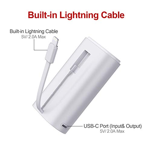 Iwalk Portable Charger 9000Mah Ultra-Compact Power Bank With Built-In Cable, Samll External Battery Pack Compatible With Iphone 14/14 Plus/14 Pro Max/13/13 Mini/13 Pro Max/12/12/Pro/11/Xr/Xs/X/8/7/6 #TOP2