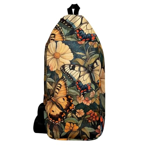 Sac à dos à bandoulière fleurs sauvages sac de voyage et randonnée multicolore