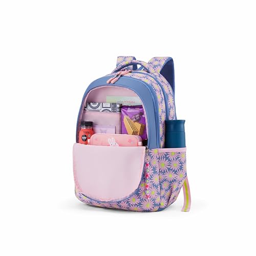 Image of American Tourister Sway | 32 Ltrs | 3 Compartments | Bottle Pocket | Ergonomic Padded Back Panel & Shoulder Straps | School Backpack for Boys & Girls | 1 Year International Warranty | Floral Grey