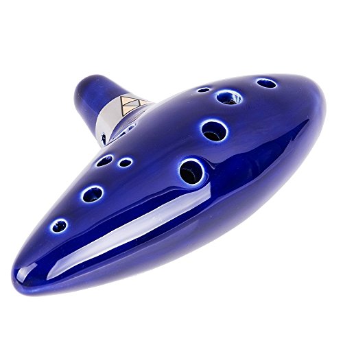 Vktech TO-GM010 Totmc Legend Of Zelda Ocarina Of Time Triforce Link 12 Hole Alto C Mediant Tone Ocarina Zelda Cosplay Ceramic Replica + Textbook thumb #3