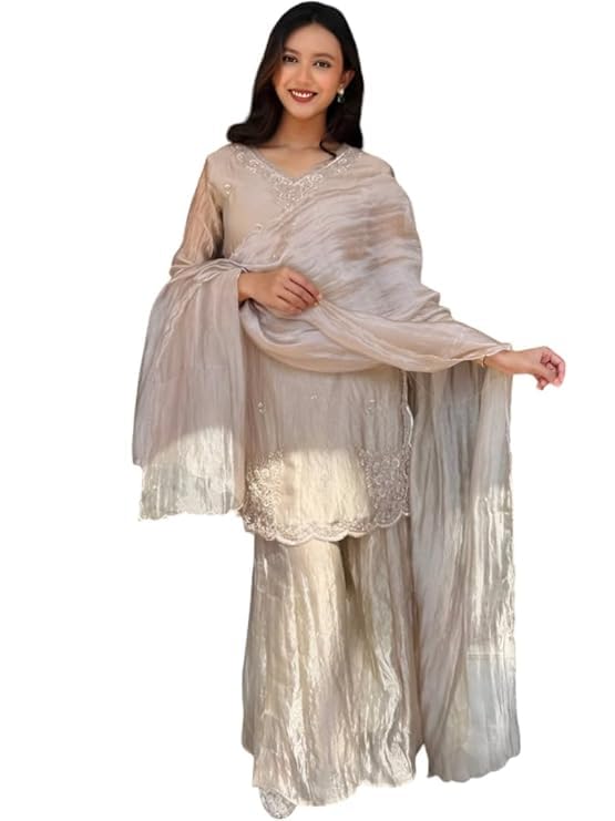 ROYALICA Embroidered Sharara Suit...