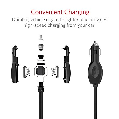 BESTEK 12.1ft/3.7m 12V 24V Cigarette Lighter Extension Cord, 12AWG Heavy Duty Cigarette Lighter Cable with Cigarette Lighter Plug Socket (Black)