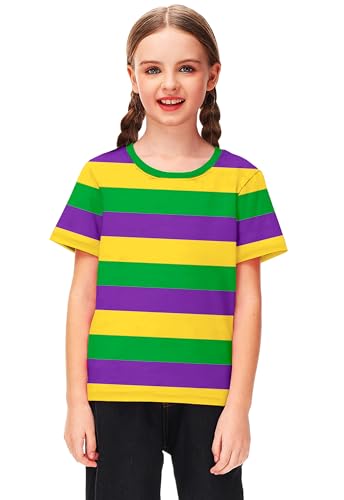 Image of Deerose Kids Striped Shirts Short Sleeve Boy Girls July 4th Patriotic Tee Top 3-14 Years