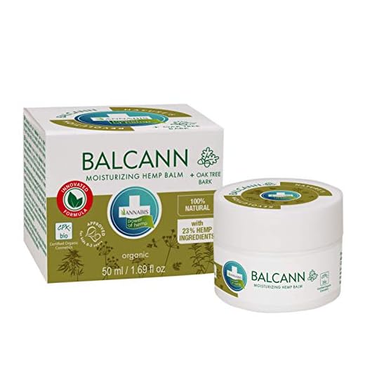Annabis BALCANN + ekbarkhampbalsam för atopiskt eksem, psoriasis, dermatit, torr, irriterad, känslig hud, naturlig med högt innehåll av hampkomponenter, 50ml