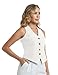 CFRTMTBB Women Suit Vest V Neck Button Down Vests Tops Sleeveless Business Casual Work Blazer Waistcoat (White,L)
