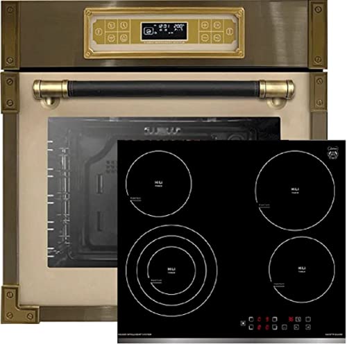 Kaiser Herdset EH 6726 ElfAD + KCT 6703 F, Retro Einbau Backofen 80L, Elektro Backofenset –11 Betriebsfunktionen + Einbau Glaskeramik Kochfeld 60 cm, Schwarz Glas, 4 Kochzonen, High Light
