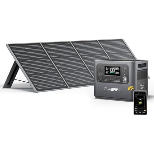 AFERIY Generador Eléctrico Portátil De 2400 W Con Panel Solar De 200 W, Batería Nómada Lifepo4 De 2048 Wh, Recarga En 1,5 H, Enchufe Ue 220-240 V, Función Ups, Para Acampada, Hogar Y Oficina