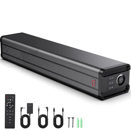 JYX Barre de Son TV 100W, Barre de Son PC avec Tweeter + Woofer 4 Pouces, Enceinte Bluetooth pour Films, Séries, Home Cinéma et Vidéoprojecteur, Bluetooth...