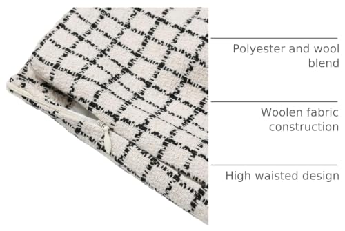 Image of IDEALSANXUN Womens High Waist Plaid Skirt Bodycon Pencil Wool Mini Skirts