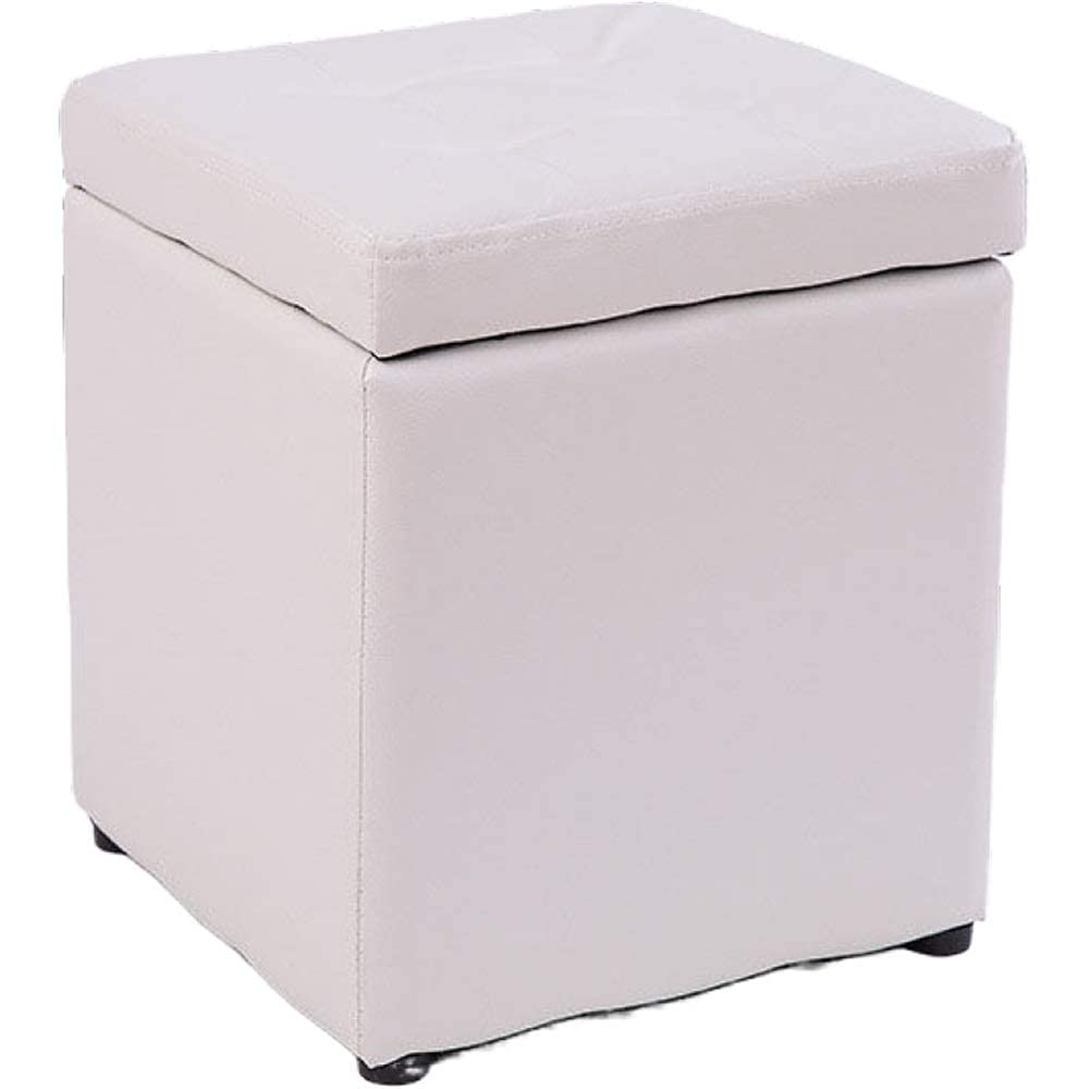 Ottoman cube en cuir élégant tabouret de rangement uni pour intérieur moderne
