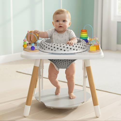 Kizfarm 3-Stage Baby Activity Center, Montessori-Inspired Design, 7 Interactive Toys with Teether, Exersaucer&Toddler Table, Shower Gift, 3 6 12 Month Old Baby Essential, Toy for Baby Infant Toddler - Image 3