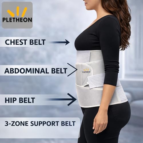 Image of PLETHEON 3 In 1 Postpartum Belly Band Post Pregnancy Abdominal Belt For Women After Birth Belly /Waist /Pelvis Wrap Postnatal Shapewear, (Fit from 30 Inch to 46 Inches of waist) (White)
