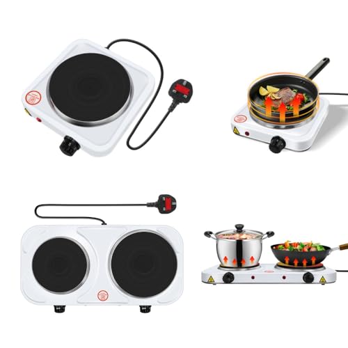 1500W Electric Hotplate Portable Kitchen Table Top Cooker Stove Double Hot Plate Portable Electric Hob Mini Stove Hot Plate Cooking Plate Multifunction Home Heater Home Appliance Hot Plates