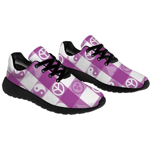 Women's Men's Peace Shoes Plaid Sneakers Running Tennis Walking Shoes Gifts for Boys Girls4