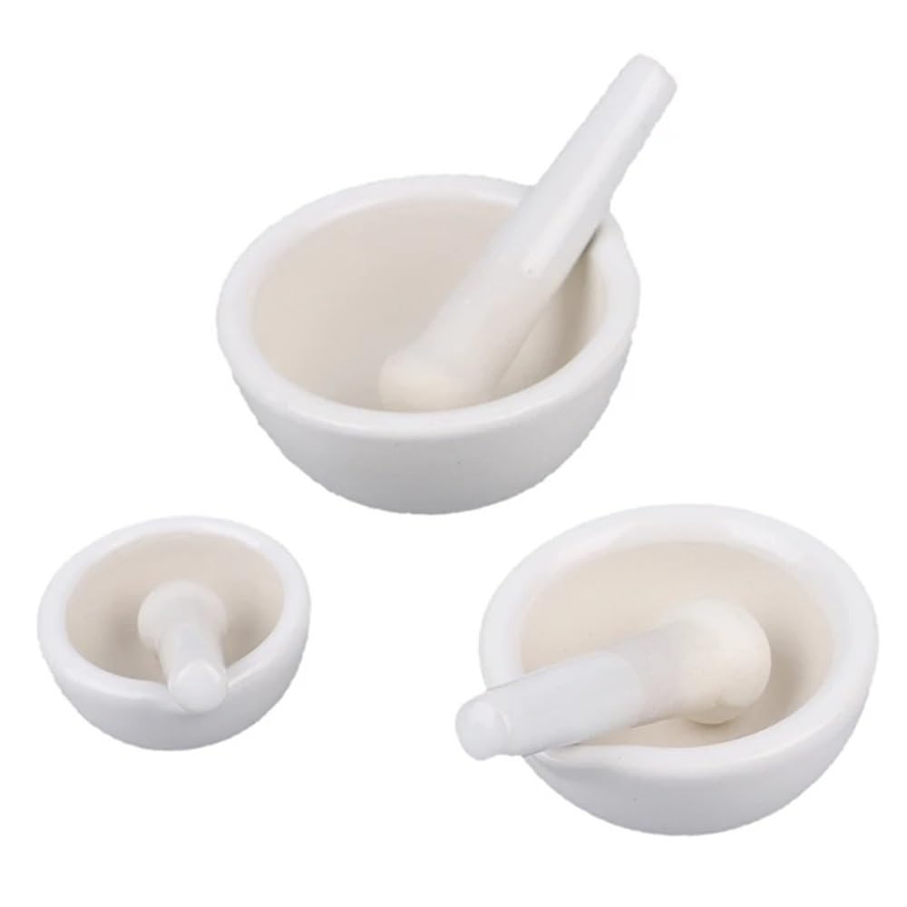miska młynka Moździerz i tłuczek kruszarka do przypraw miska ceramiczna twarde jedzenie narzędzie kuchenne waniliowa przyprawa herbata młynek czosnku Zestaw moździerza i tłuczka(Duży)