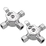 FACAIIO Thermostat-Mischventil, 0,95 cm, Messing, Heiß- und Kaltwasser, manuelle Temperaturregelung mit Chrom-Finish, Messing-Konstruktion, verdeckte Untermontage, inklusive Kompressionshülsen und