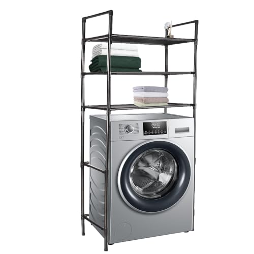 Baitang Étagère de Rangement à 3 Niveaux pour Machine à Laver, Support de Rangement, Etagère de Machine à Laver Salle de Bain Buanderie Intérieur, 150 *...