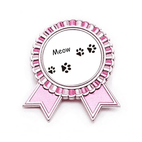Broche chat empreinte noire rose un tendre hommage métallique à votre compagnon