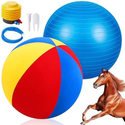 VercanMonth 48 Inch Giant Herding Ball with Ball Cover Anti Burst Ball Please Watch VCR for How to Inflation Horse Toys for Horses Stall