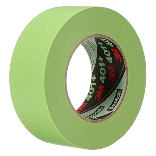 Image of 3M 401+ High Performance Masking Tape, Green, 48 mm x 55 m - Strong Holding Power for Automotive, Specialty Vehicle and Industrial Markets, Case of 12