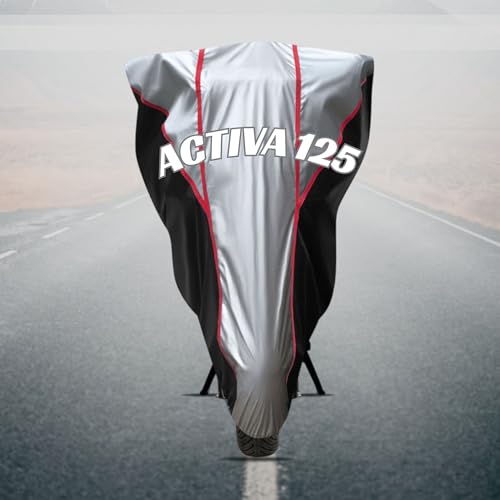 Image of Motorcycle Scooty Body Cover for Outdoor Use - Heavy Fabric Water Resistant Two Wheeler Cover with UV, Dust & Rain Protection Compatible for Activa 125