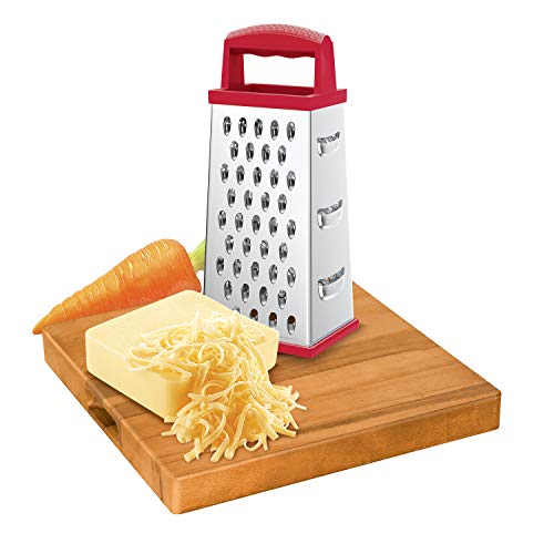 Ralador inox com 4 Faces de 9'' Vermelho, PRP5333-Vm, Euro Home