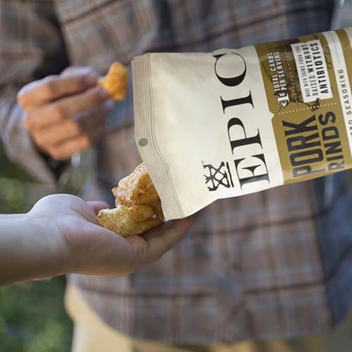 Image of EPIC BBQ Seasoning Pork Rinds, Gluten Free, Keto and Paleo Friendly, Protein Snacks, 2.5 oz