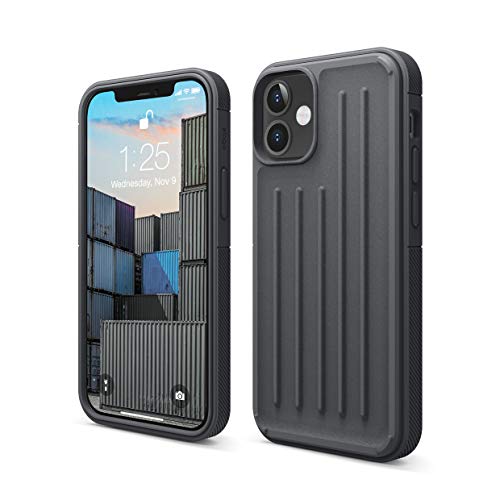 elago Armor Case Kompatibel mit iPhone 12 Mini Hülle (5,4), Stoßfest Flexibel TPU Handyhülle, Rundumschutz, Rutschfestes Design Schutzhülle für iPhone 12 Handyhülle (Dunkelgrau)