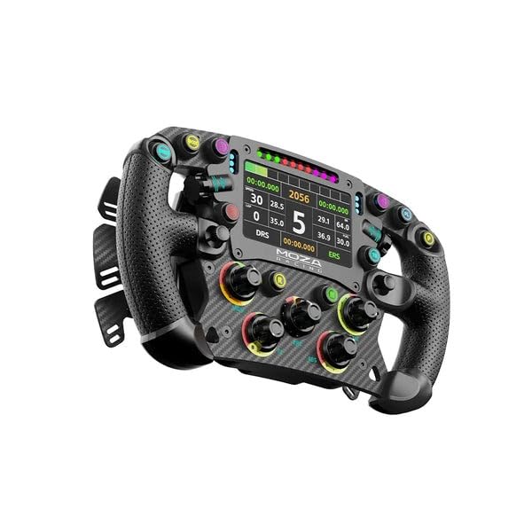 Volante simulatore guida Moza Racing RS068 FSR2 Formula Wheel | Wheel mit 4,3 Zoll HD Touchscreen, 6-Paddle-System RGB Shift Lights Aluminium Quick Release Programmierbaren Bedienelementen