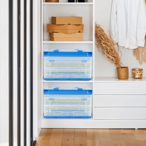 Image of Torin ATZJ001B Folding Storage Box: Collapsible Storage Bins with Lids for Clothes and Books Organization, Capacity - 40L