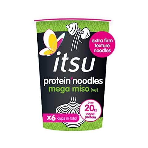 itsu Instant Protein Noodles Multipack Cup | Vegan | Mega Miso Flavour (Pack of 6) Cover