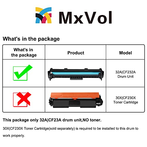 MxVol Compatible Drum Unit Replacement for HP 32A CF232A Drum Yields Up to 23,000 Pages 2-Pack use for HP Laserjet Pro M148dw M203dw M227fdw M118dw M148fdw M227fdn Printer - Thumbnail 3