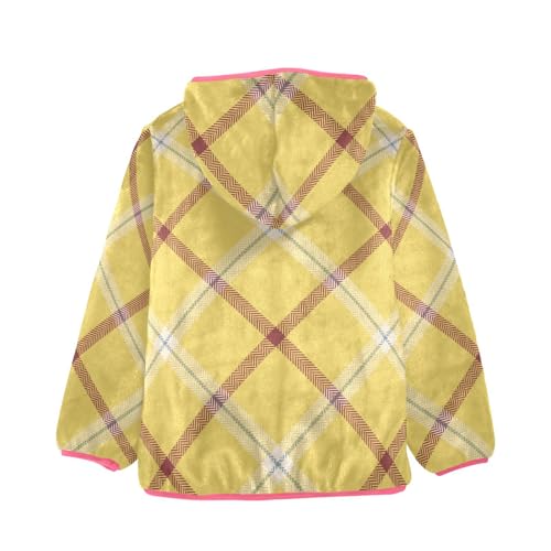 GuoChe Argyle Plaid Yellow Hooded Fleece Jacket Baby2