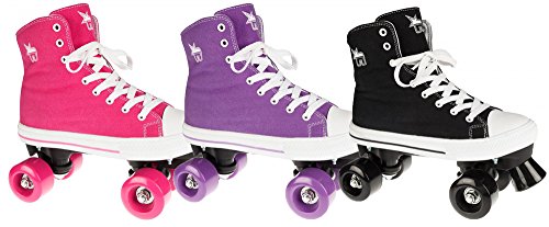Rookie Canvas Hi top Quad Roller Skates Pink Size 3 UK