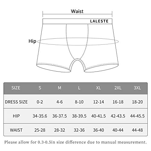 Laleste Women's Cotton Boxer Briefs 3" Inseam Anti Chafing Boy Shorts Panties 5 Pack #TOP5