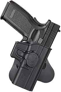 cavebear OWB Gun Holster for 5'' Barrel Springfield XD 9MM/357/45/40 Tactical Models, Paddle Holster Outside The Waistband, 360° Adjustable Tactical Polymer Belts Holsters - Right Hand