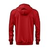 mens hoodies,Hoodies For Men Uk Full Zip Up Casual Hooded Lightweight Jackets Mens With Pockets Comfort Outdoor Solid Color Long Sleeve Hoody Loose-fit Soft Fleece Sweatshirts,Red #1,4XL #5