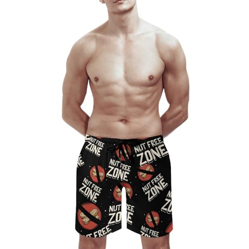 Nut Free Zone Men's Swim Trunks Board Shorts Beachshorts Swimsuits with Pockets Mesh Liner3