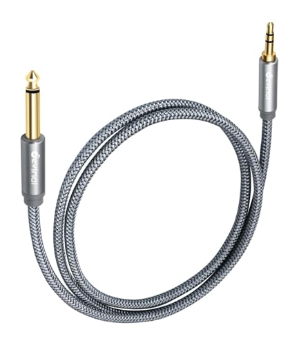 Cable adaptador TRS de 3,5 mm a TS de 6,35 mm Devinal con revestimiento trenzado