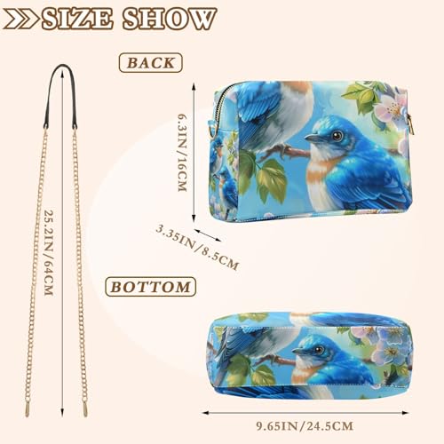 susiyo Two Blue Birds Crossbody Bags for Women PU Leather Crossbody Purse Small Shoulder Handbag Purses for Girls3