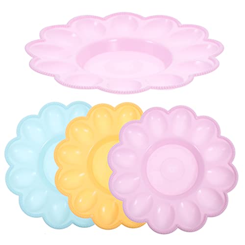 Homoyoyo 4 Piezas Unidades Portahuevos Prácticos para Almacenamiento Doméstico Bandejas de Almacenamiento de Huevos con Diseño Estable y Compartimentos Colores Aleatorios