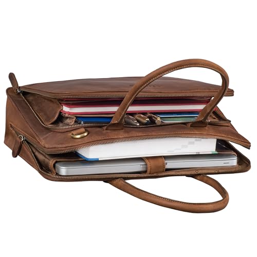 Bolso de Negocios Piel Auténtica STILORD Nola para la Oficina y Universidad 4