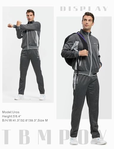 Image of TBMPOY Men's Tracksuit Athletic Sports Casual Full Zip Sweatsuit